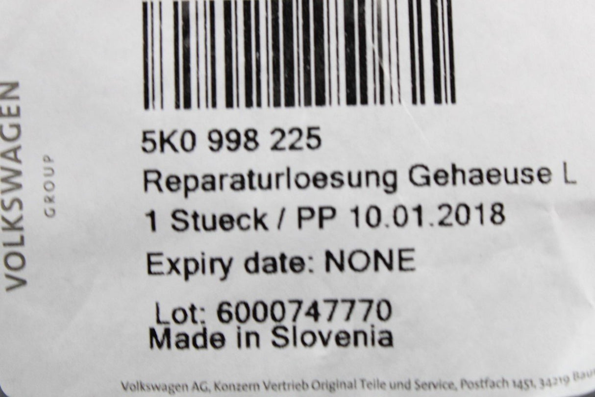 VW Golf MK6 2009-13 headlight mount repair kit set (left) 5K0998225