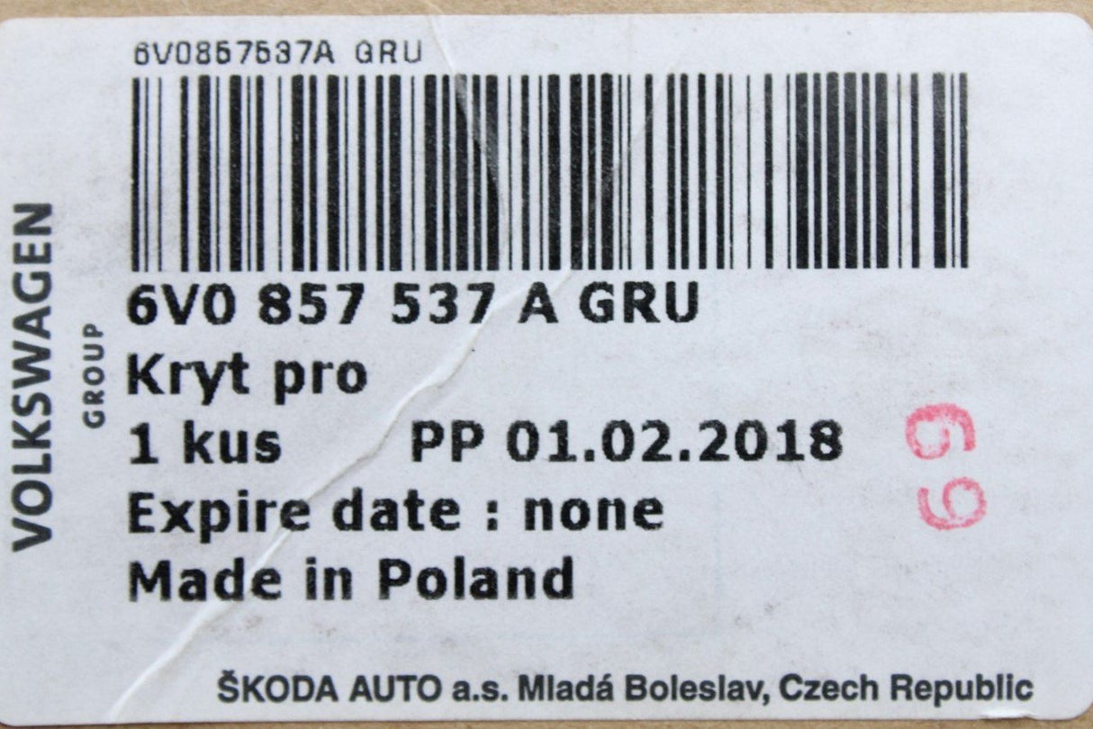 Skoda Fabia Rapid SEAT Toledo left upper mirror cap primed 6V0857537AGRU
