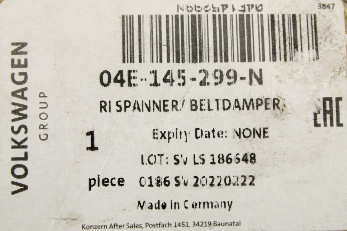 VW Golf Audi A3 Skoda SEAT Leon 2013-on aux belt tensioner 04E145299N