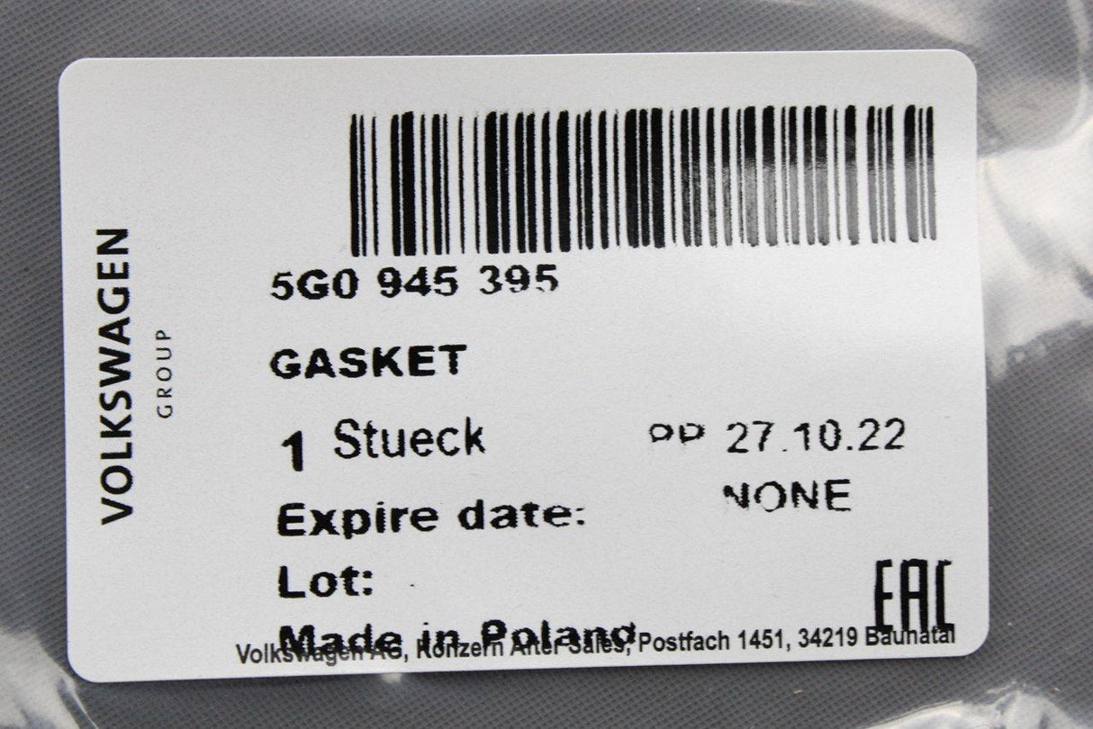 VW Golf MK7 2013-2016 LED rear tail light gasket seal (inner) 5G0945395