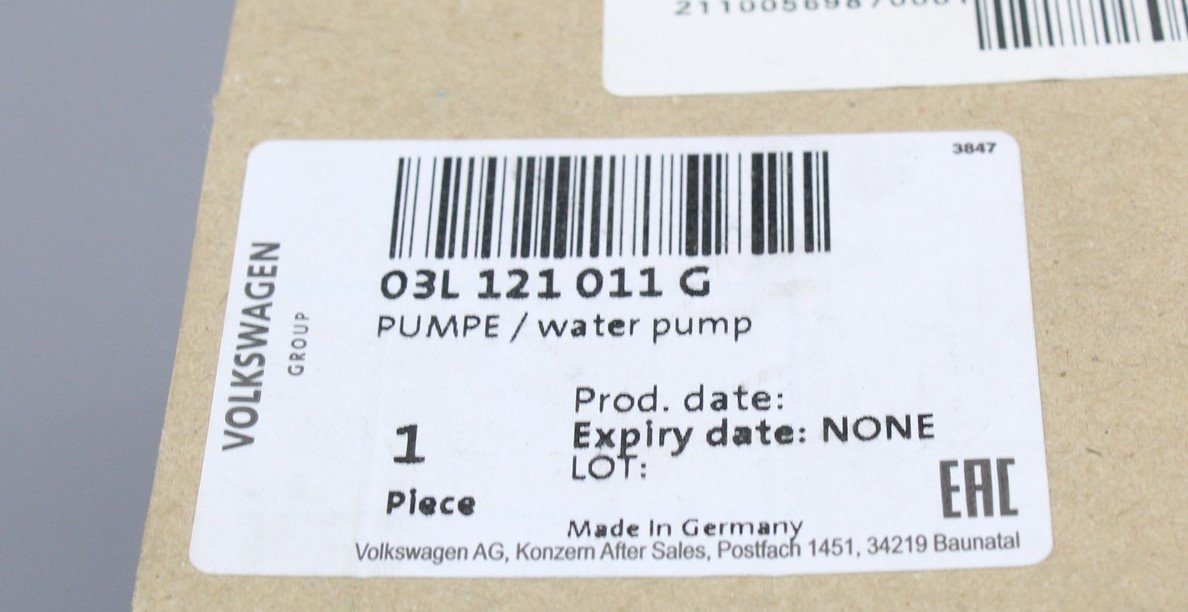VW Audi Skoda SEAT 2.0 TDI CR coolant water pump 03L121011G