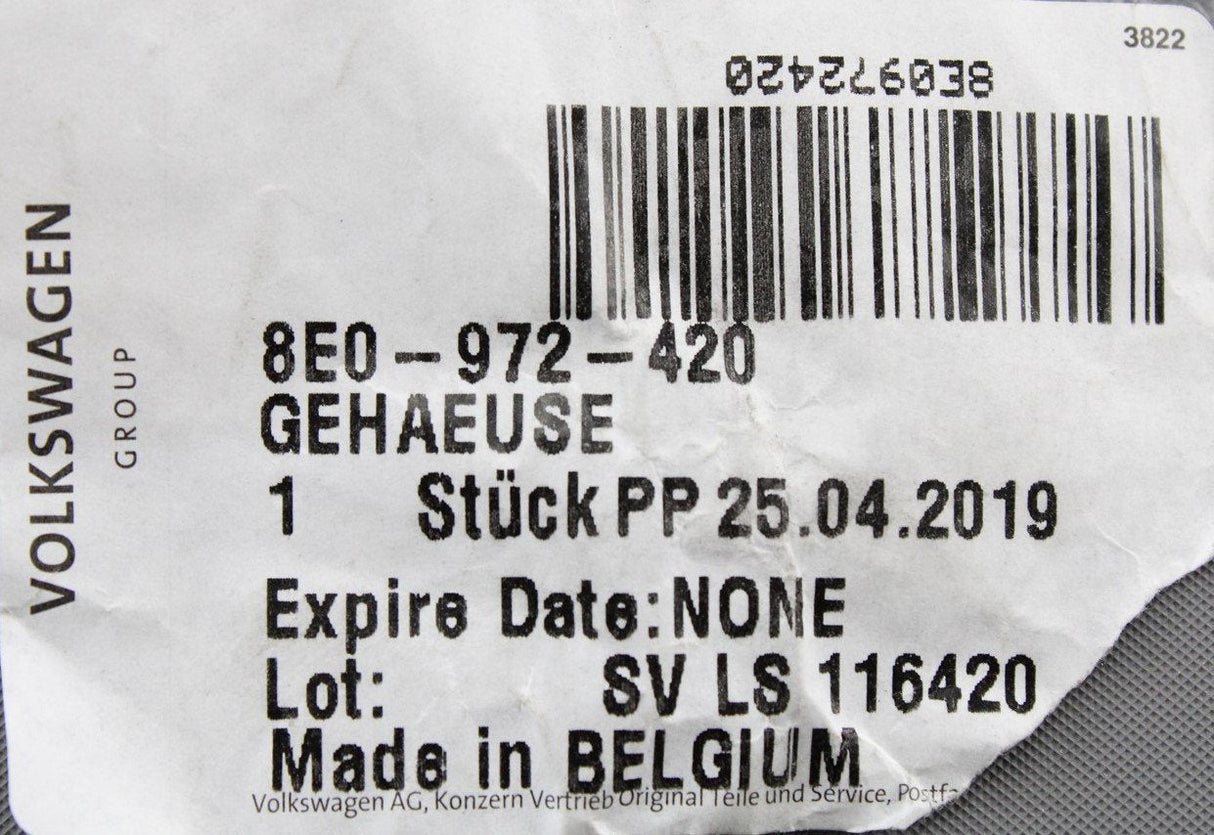 VW Audi Skoda SEAT flat contact housing with locking mechanism 8E0972420