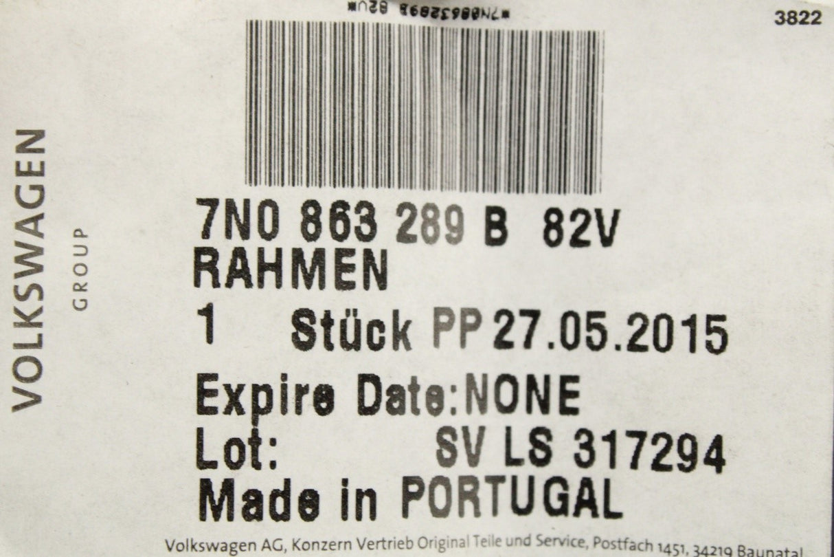 VW Sharan SEAT Alhambra 2011-on centre console rear trim 7N0863289B 82V