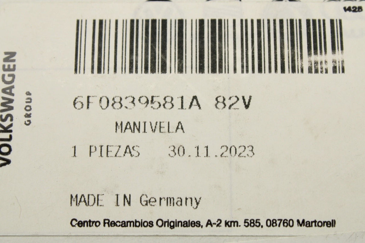 SEAT Ibiza 2018-on manual window crank handle (rear) 6F0839581A 82V