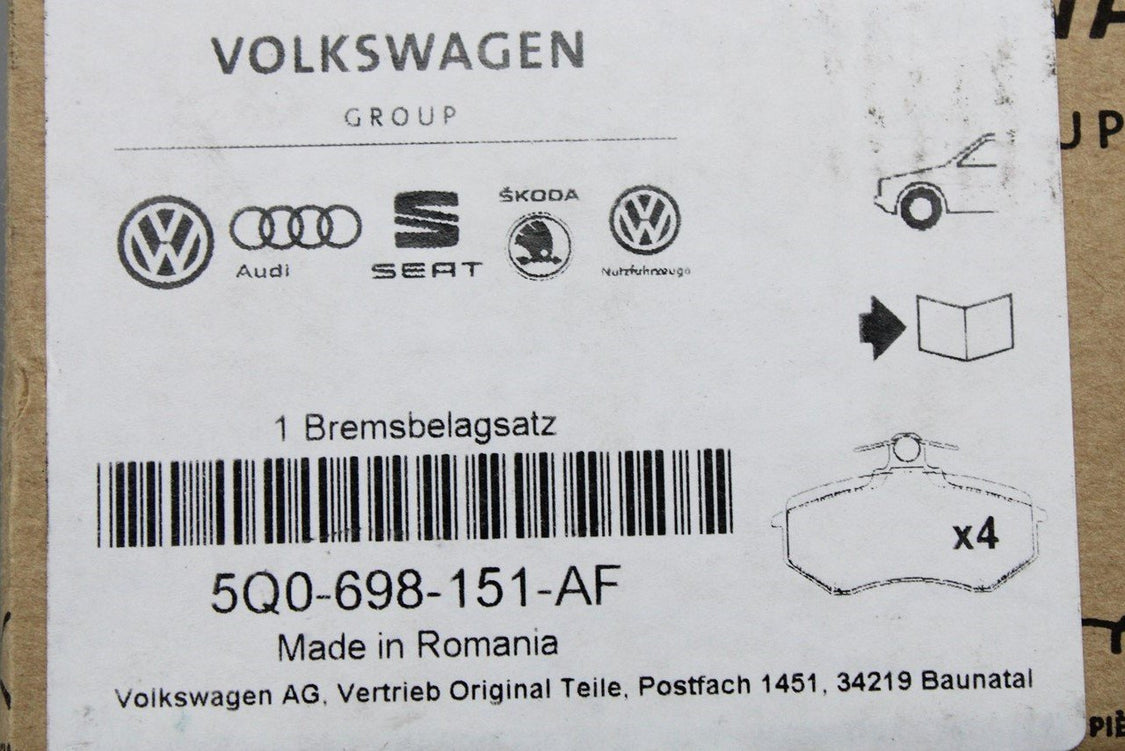 VW Golf GTI MK7 MK7.5 brake pads for 312x25mm brakes (front) 5Q0698151AF