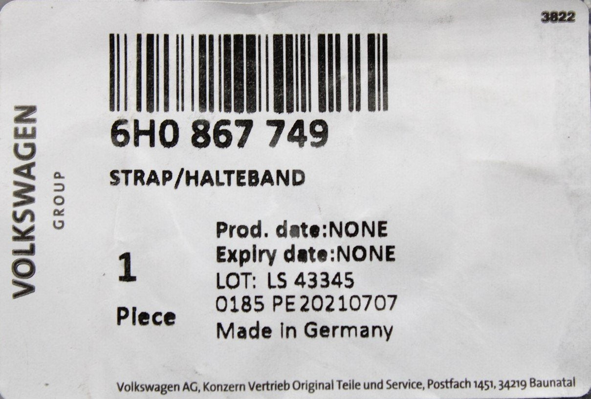 VW Audi Skoda SEAT tool kit retaining strap 6H0867749