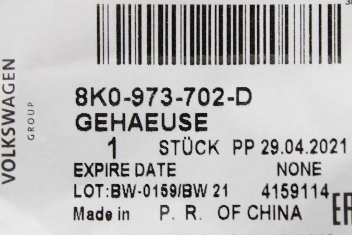 VW Audi Skoda SEAT 2-pin plug flat contact housing (x1) 8K0973702D