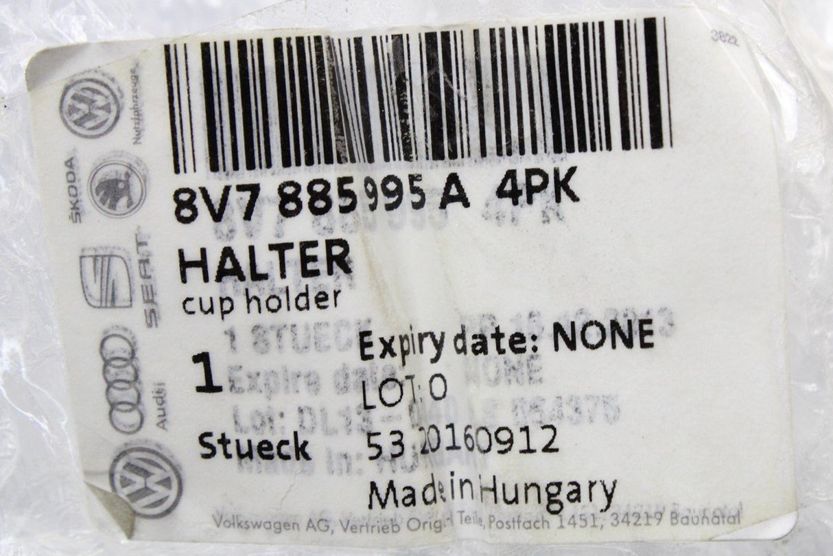 Audi A3 Cabriolet 2017-on drinks holder trim (rear) 8V7885995A 4PK