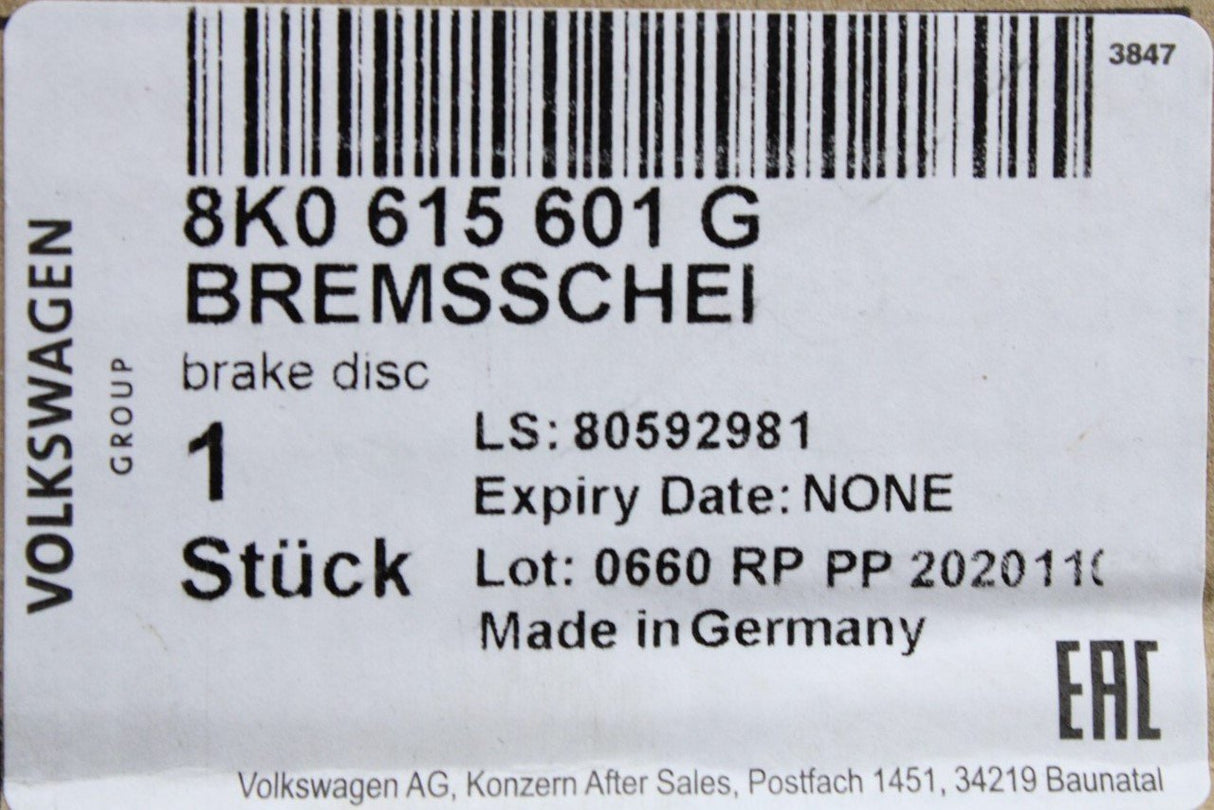 Audi RS4 B8 2013-2016 330mm wavy brake discs x2 (rear) 8K0615601G