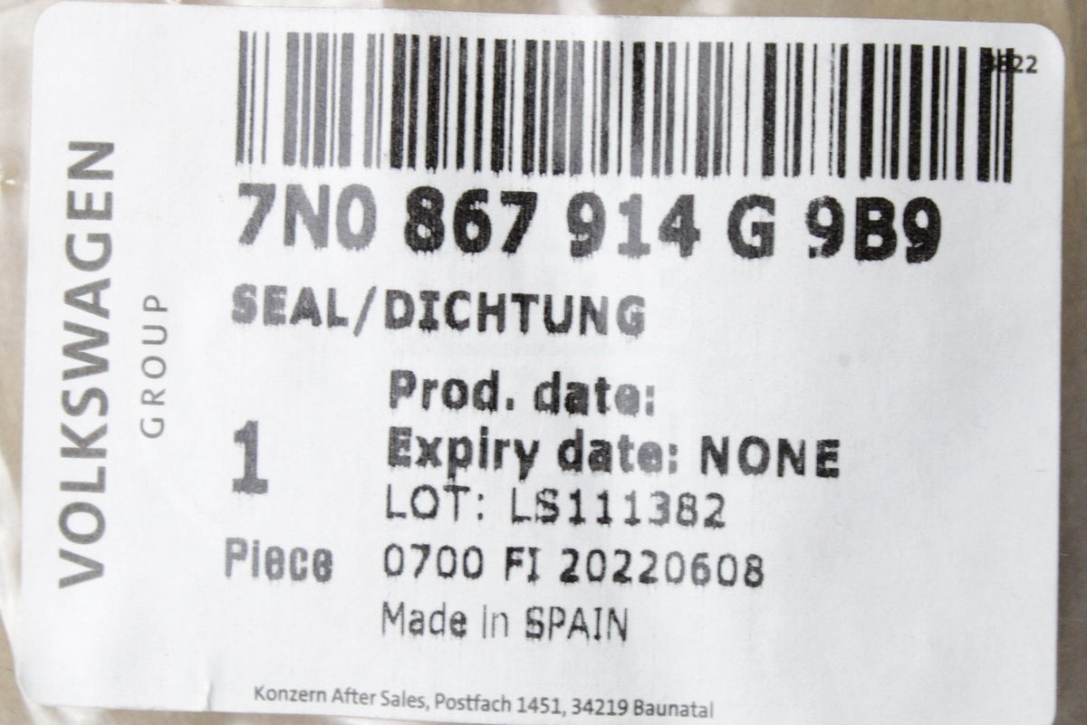 VW Sharan SEAT Alhmabra rear sliding door seal (right) 7N0867914G 9B9