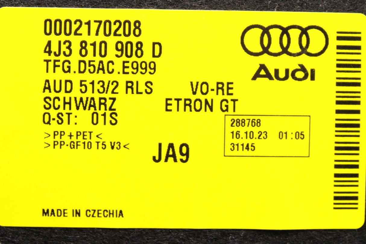 Audi e-tron GT 2021-on wheel arch liner housing (front right) 4J3810908D