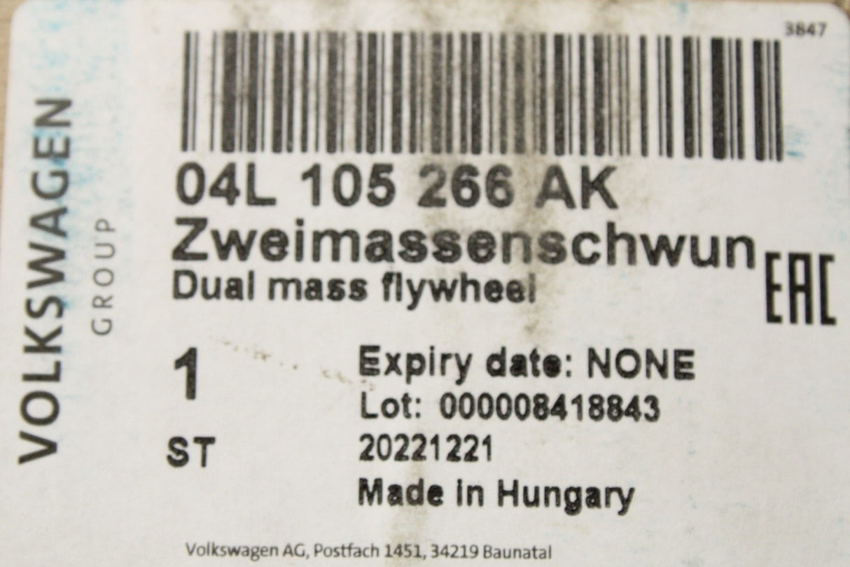 VW Transporter T6.1 2020-2024 dual-mass flywheel 04L105266AK
