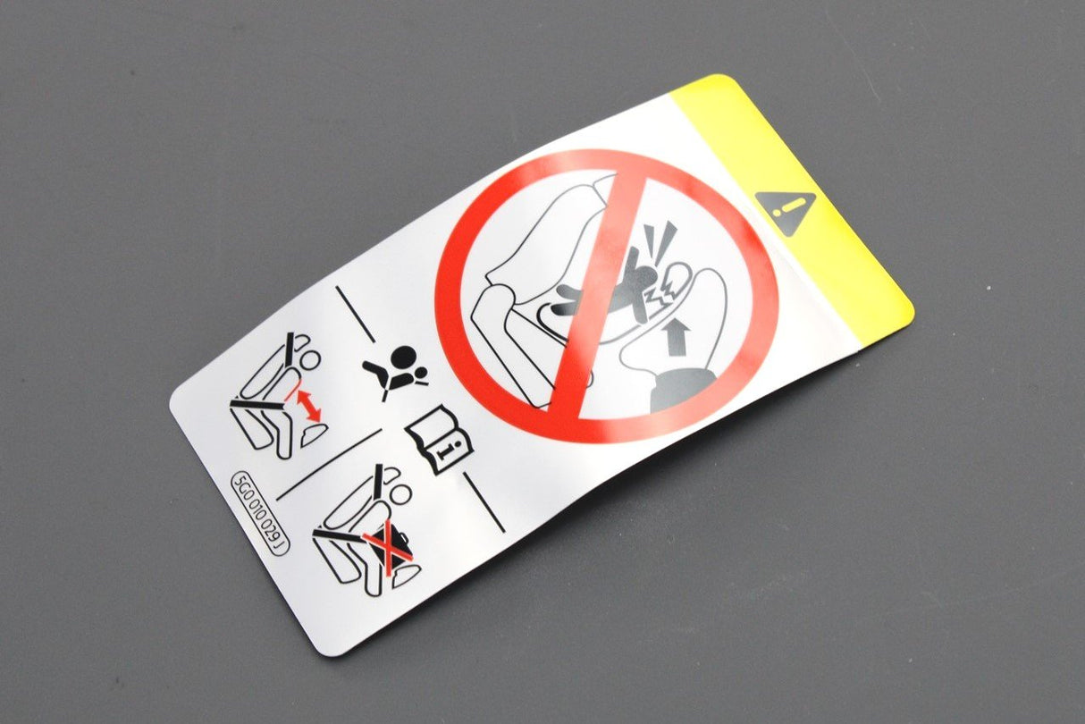 VW Audi Skoda SEAT airbag / child seat warning sticker 5G0010029J