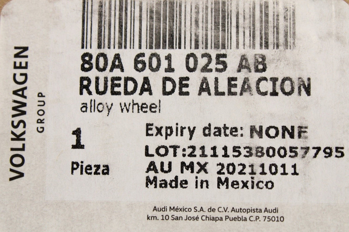 Audi Q5 S-line 2017-on 20" aluminium alloy wheel (x1) 80A601025AB