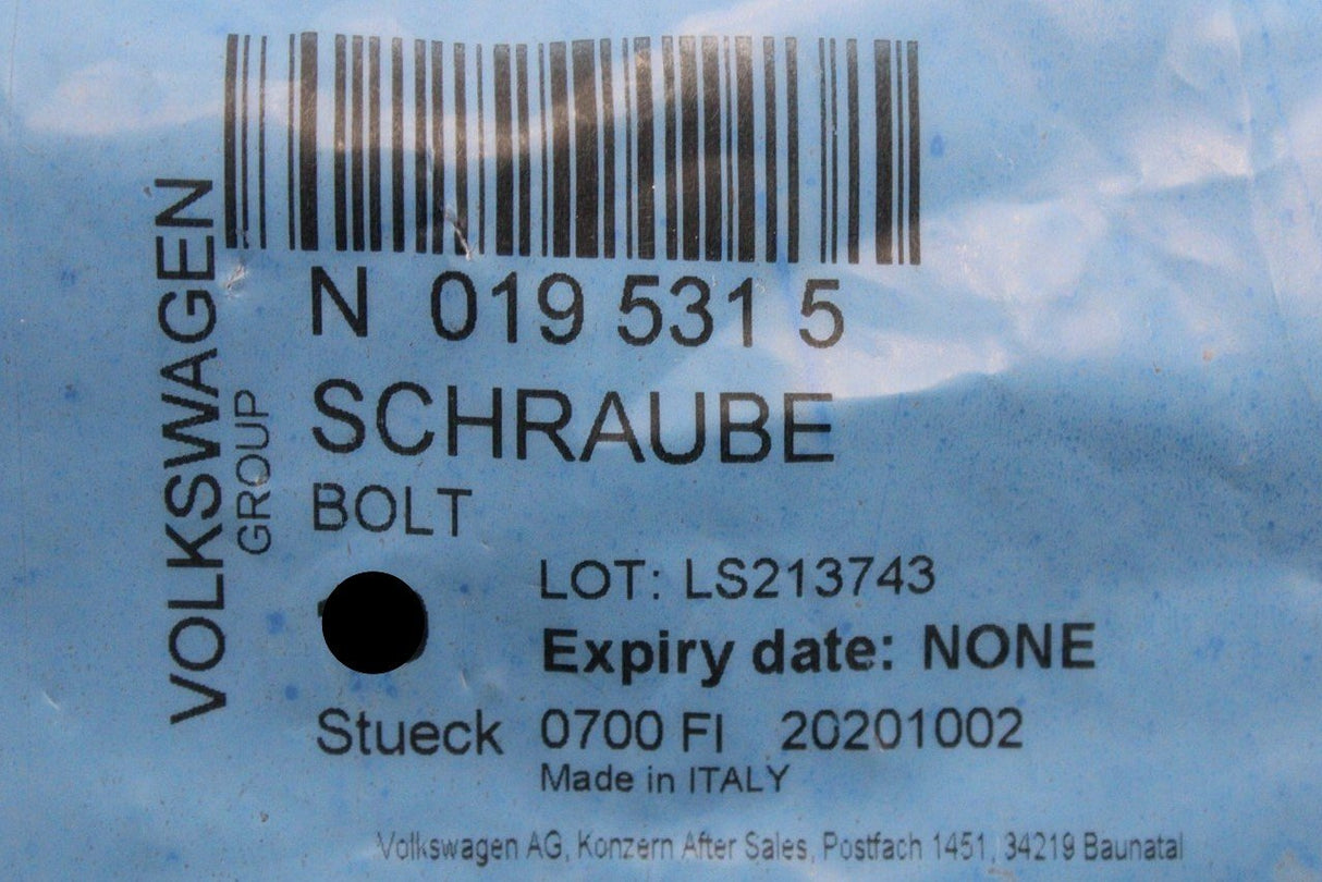 VW Audi Skoda SEAT hex head collared pulley bolt M8x40 (x1) N0195315