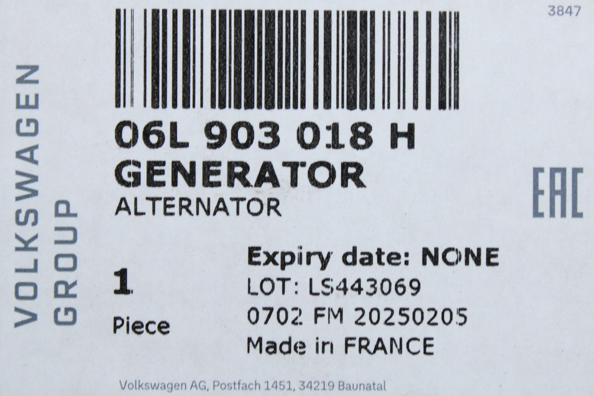 Audi A4 16-25 A5 17-25 A6 A7 Q5 2.0 TFSI alternator (210A) 06L903018H