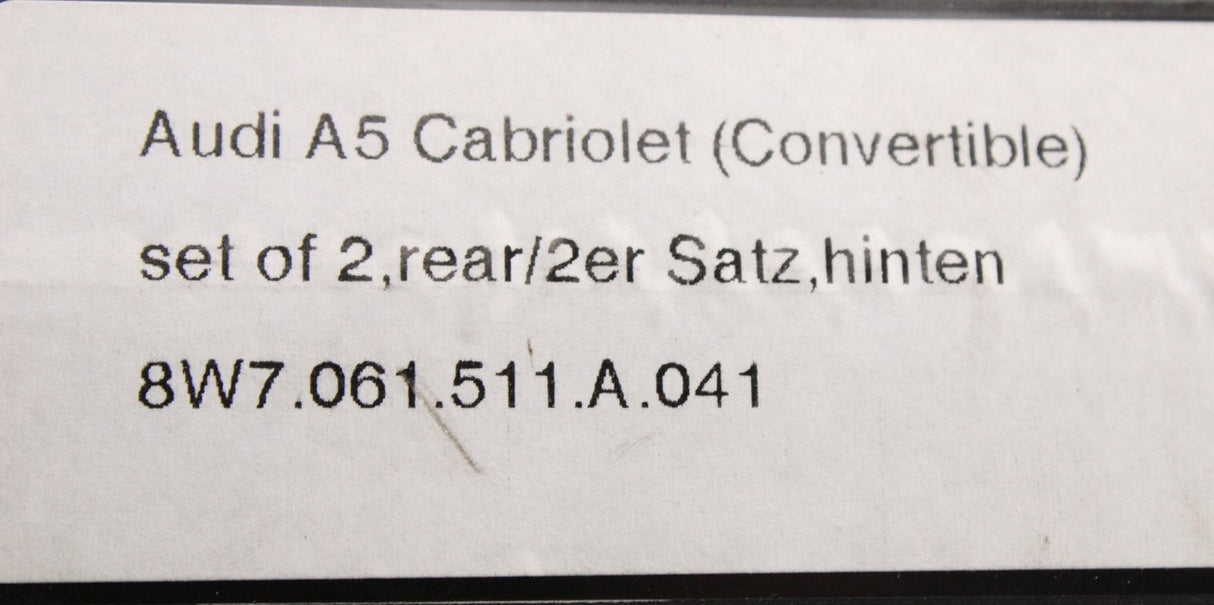 Audi A5 S5 Cabriolet 17-20 all weather floor mats (rear) 8W7061511A 041
