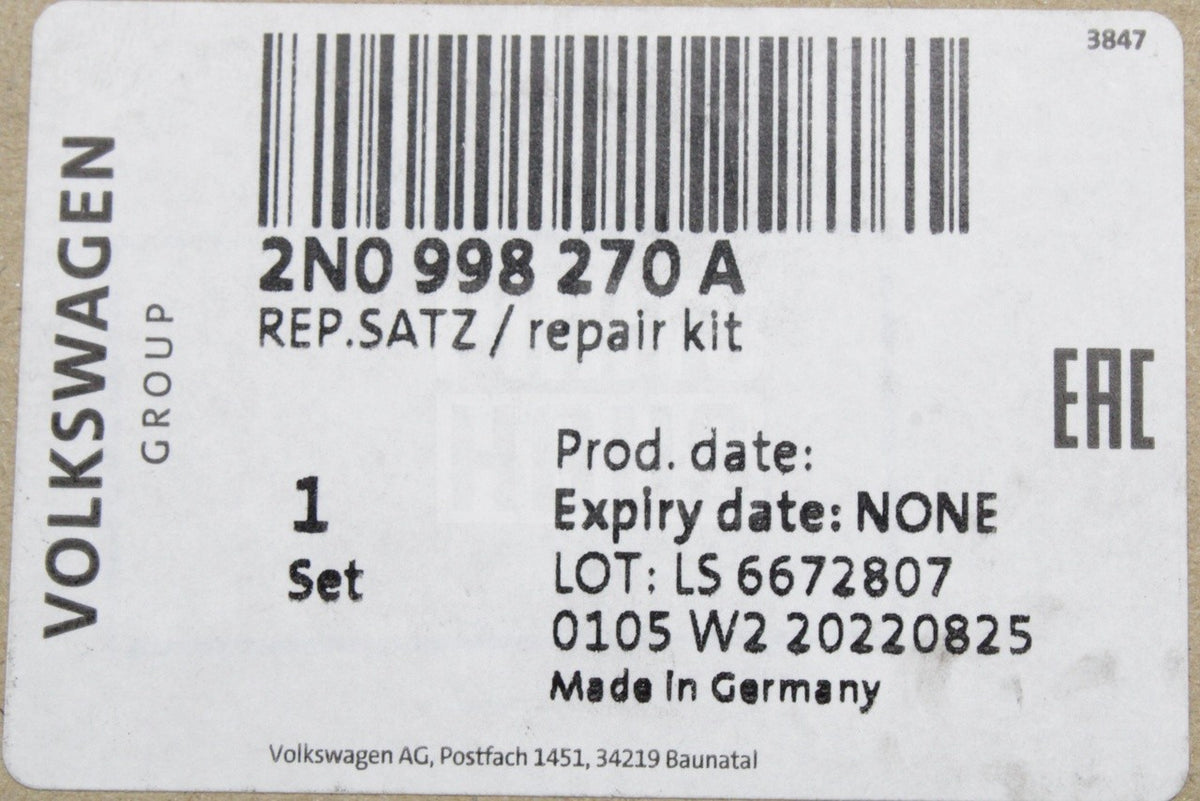 VW Caddy Transporter tyre pressure monitoring repair kit 2N0998270A