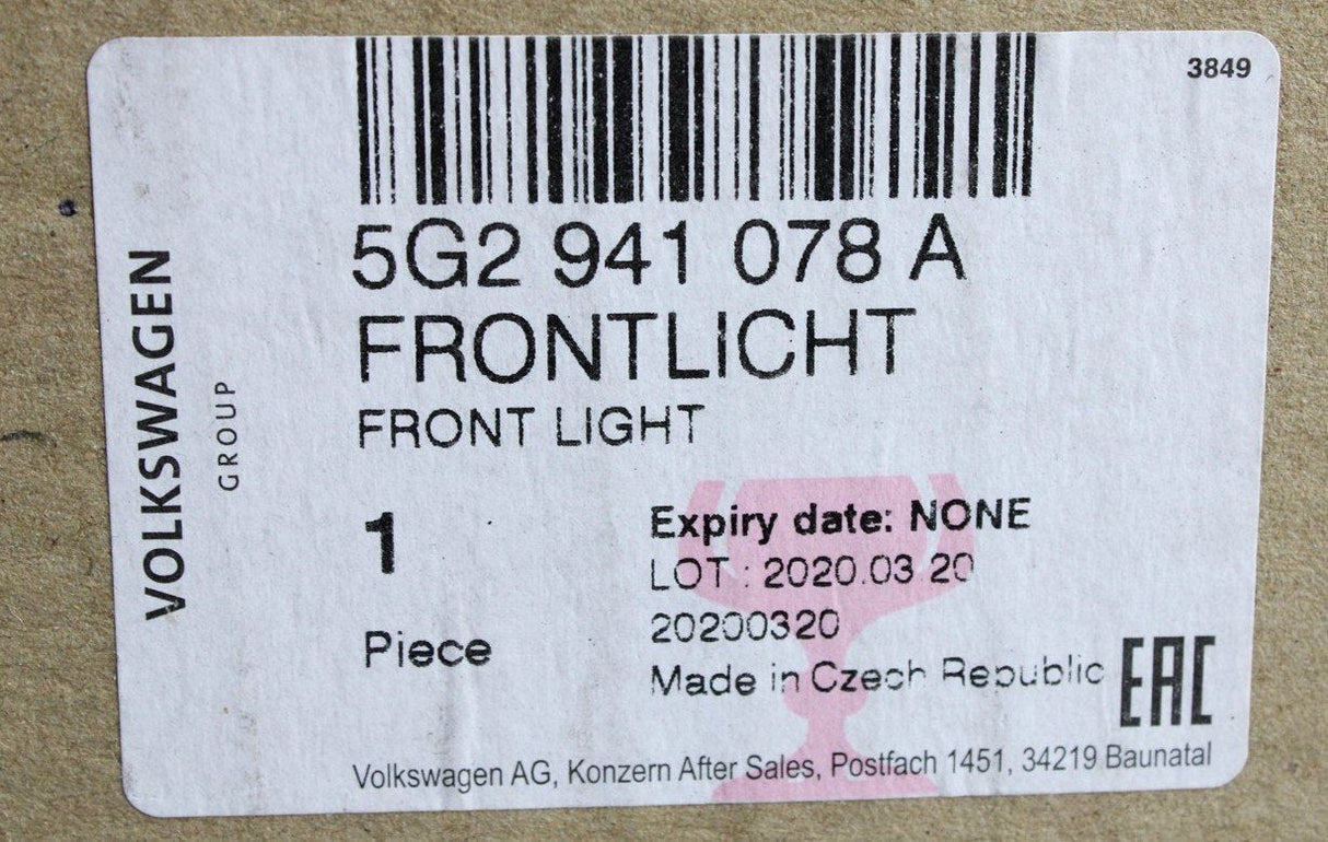 VW Golf GTI MK7.5 2017-2020 right LED headlight RHD 5G2941078A