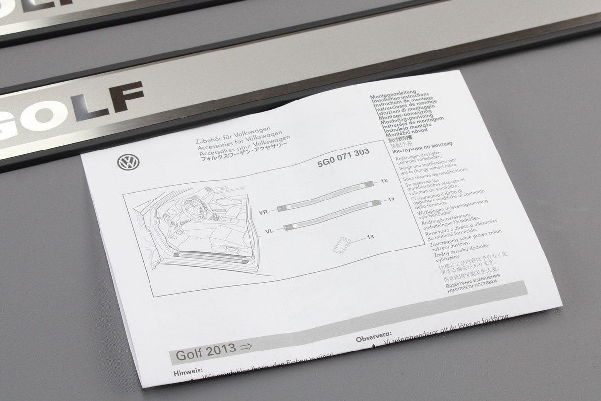 VW Golf MK7 MK7.5 2013-2020 door sill protectors set (3 door) 5G0071303