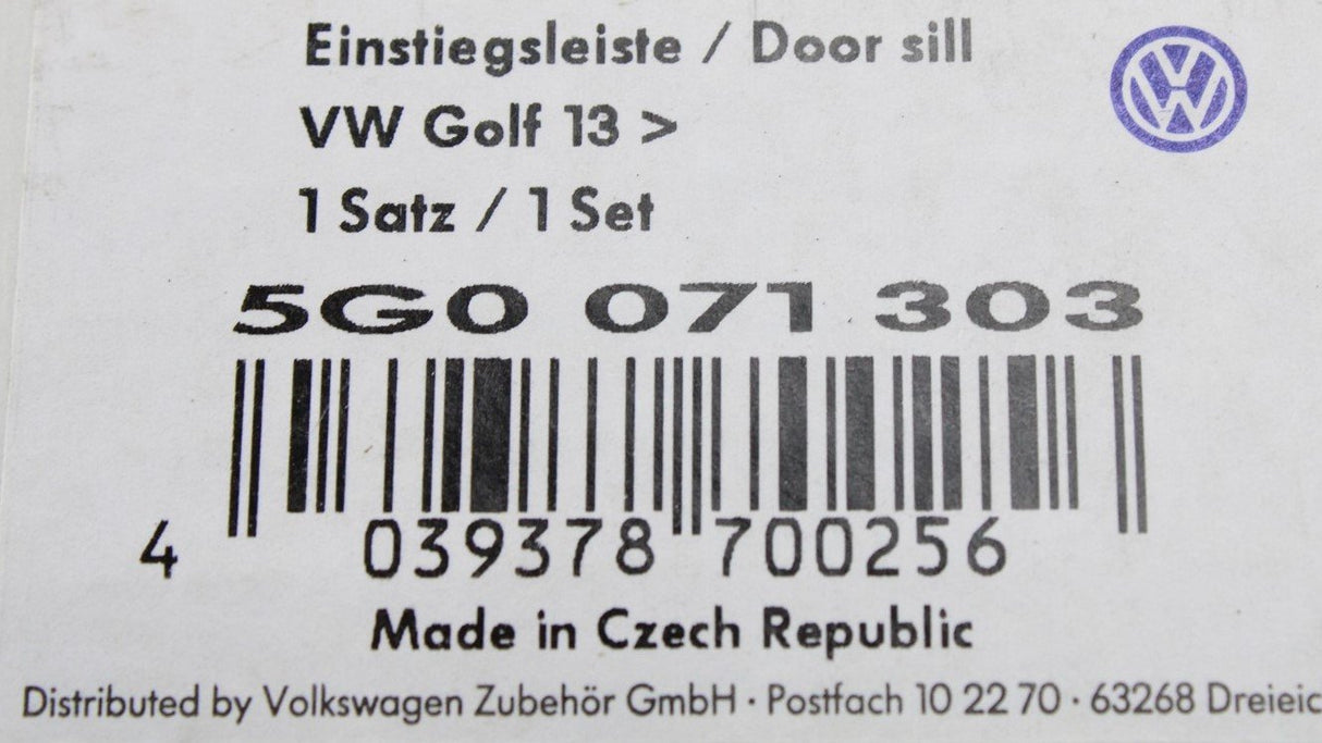 VW Golf MK7 MK7.5 2013-2020 door sill protectors set (3 door) 5G0071303