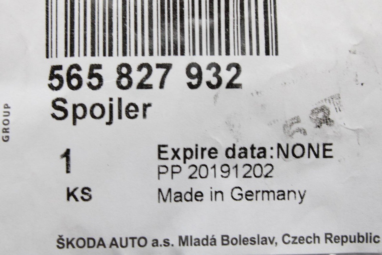 Skoda Kodiaq 2017 - 2021 right rear spoiler side support black 565827932