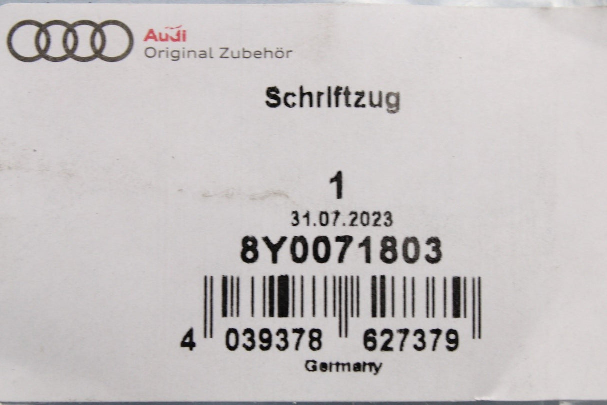 Audi A3 2021-on black model name badge (rear) 8Y0071803