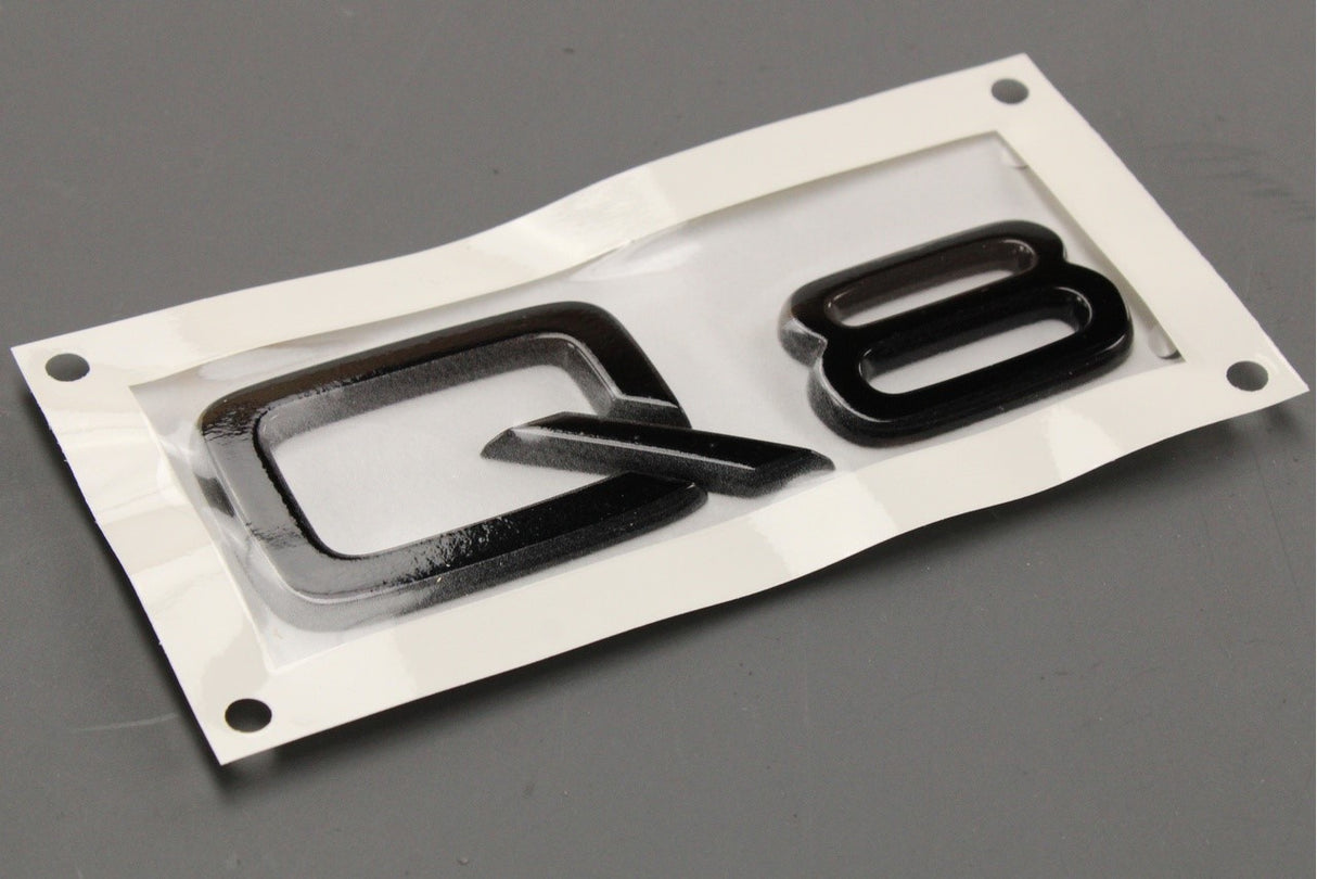 Audi Q8 TFSI e Q8 2019-on black model name badge (rear) 4M8071803