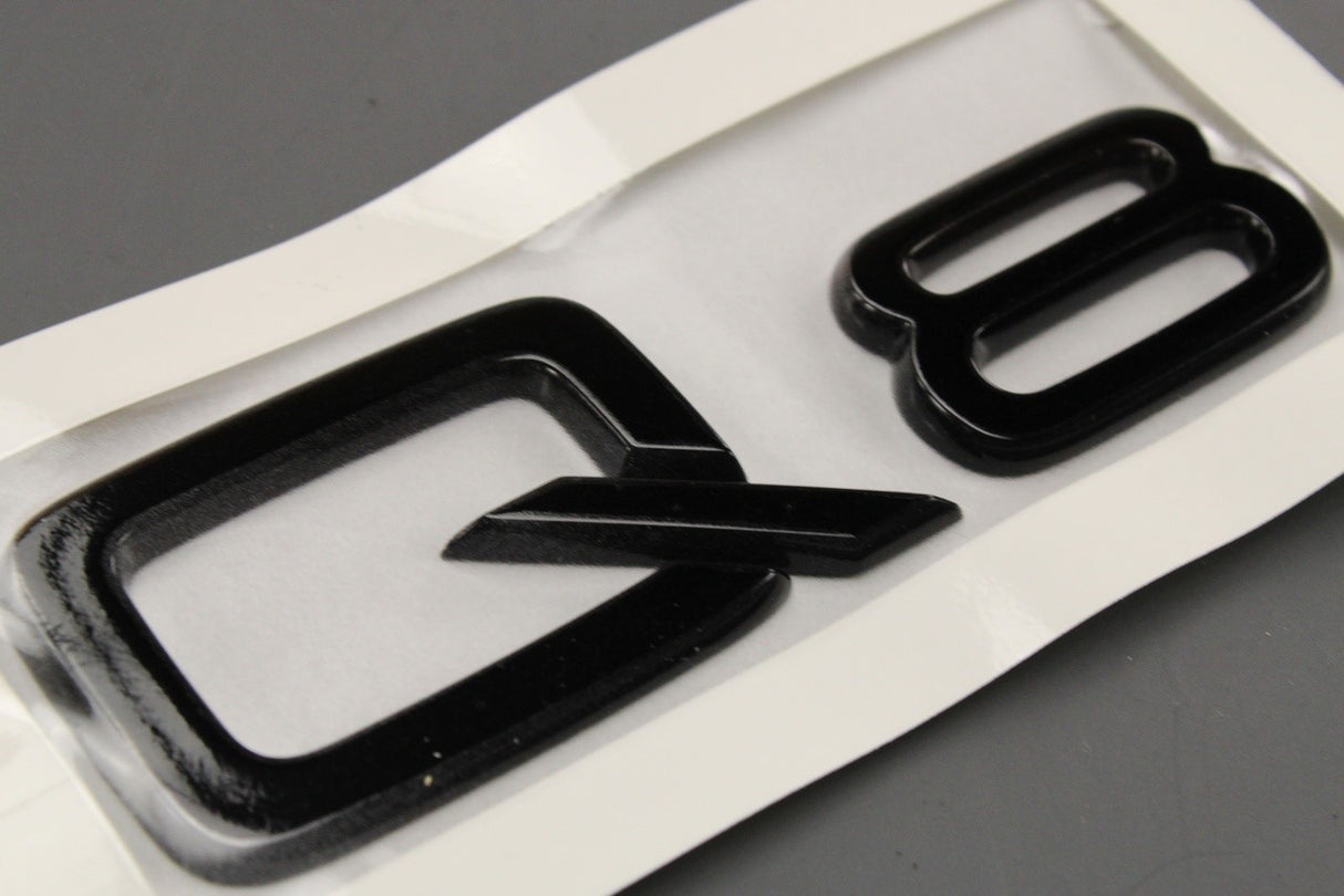 Audi Q8 TFSI e Q8 2019-on black model name badge (rear) 4M8071803