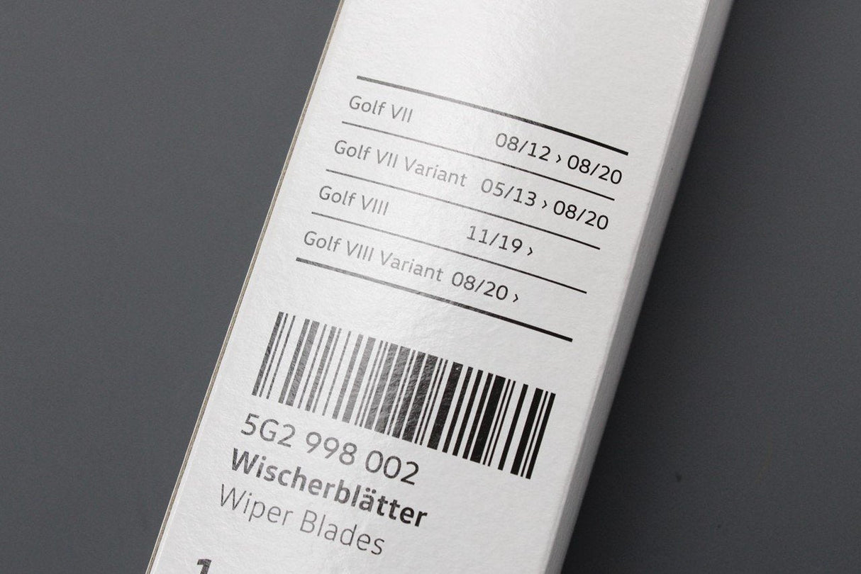 VW Golf MK7 MK7.5 13-20 windscreen wiper blades set (front) 5G2998002