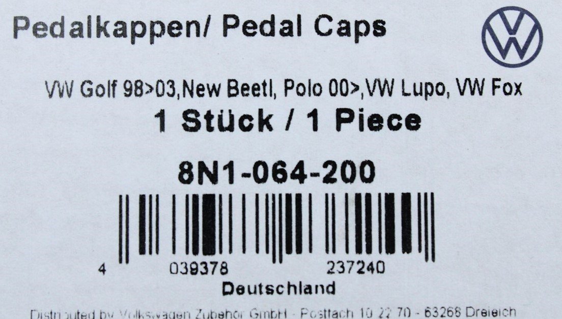 VW Up! GTI 2017-2023 aluminium pedal cap set (RHD)