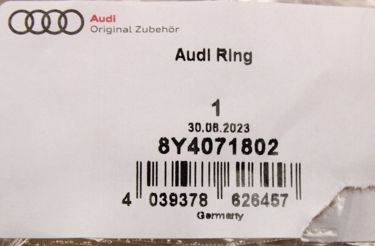 Audi A3 Sportback 2021-on black Audi rings badge emblem (rear) 8Y4071802