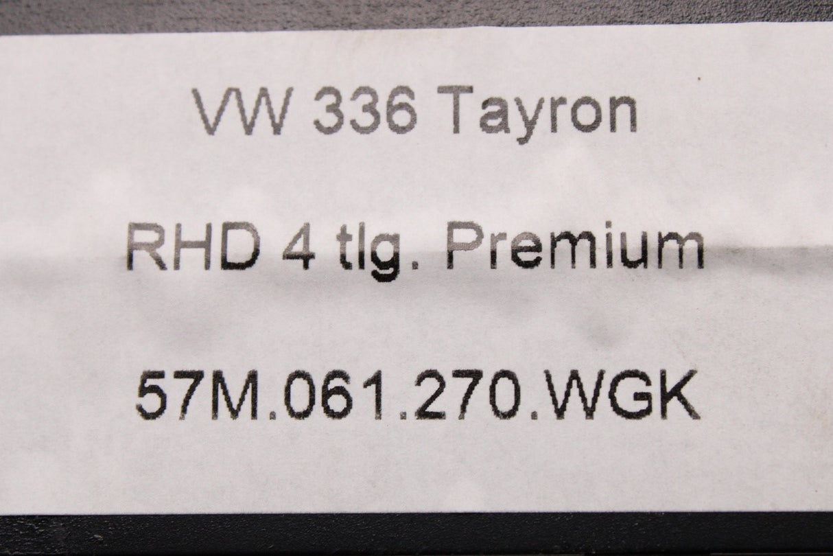 VW Tayron 2025-on RHD premium floor mat set (front & rear) 57M061270 WGK