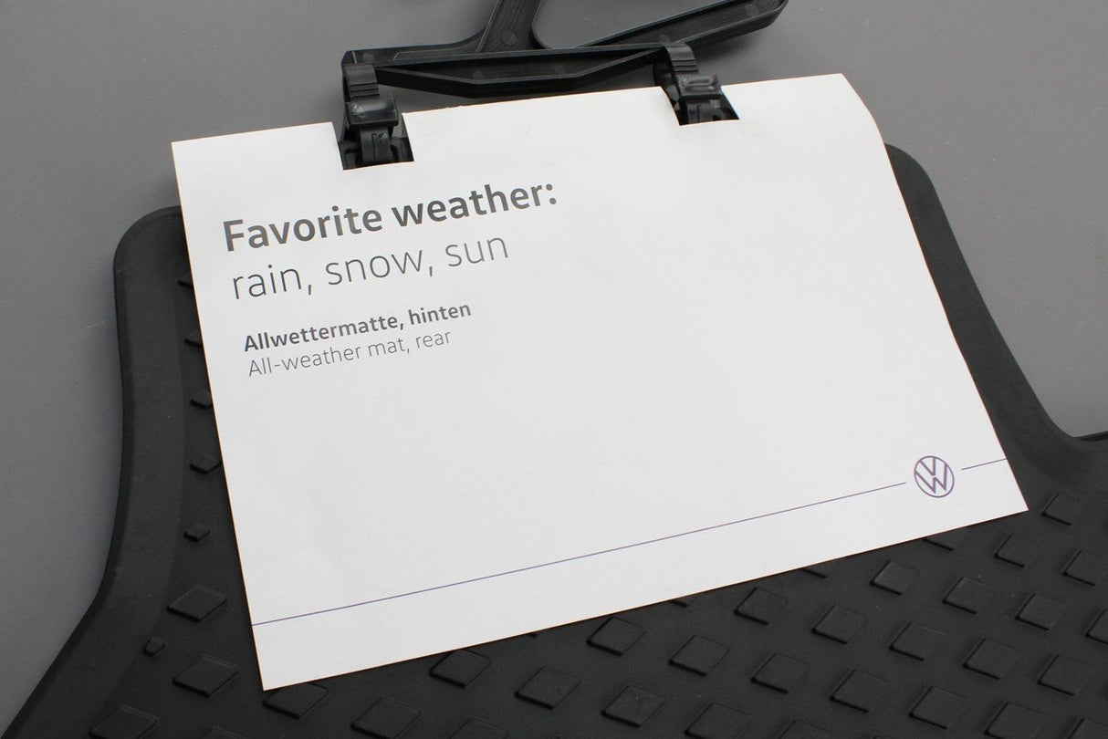 VW Caddy 2020-Onward rear rubber floor mats black 2K7061512 82V