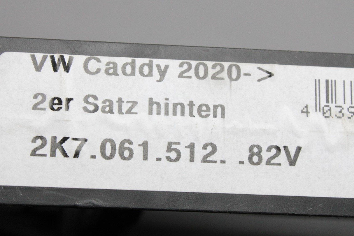 VW Caddy 2020-Onward rear rubber floor mats black 2K7061512 82V