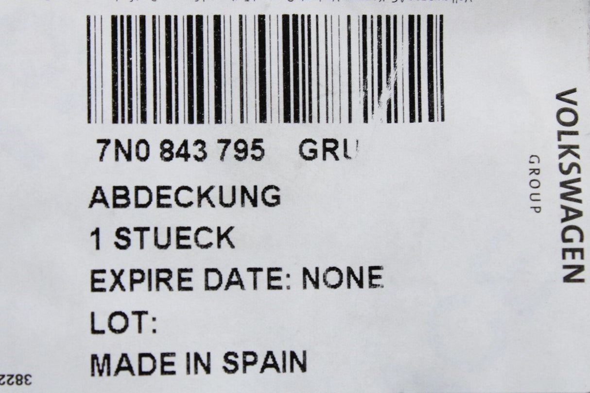 VW Sharan SEAT Alhambra 7N sliding door rail cover (left) 7N0843795 GRU