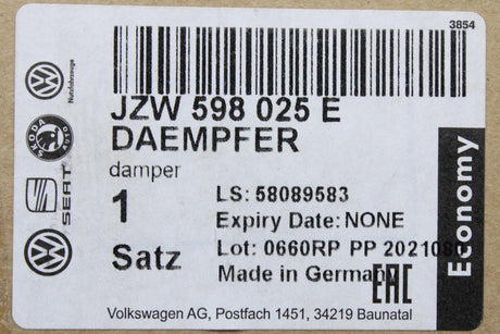 VW Polo 9N 9N3 6R 6C 2002-18 economy rear shock absorber set JZW598025E