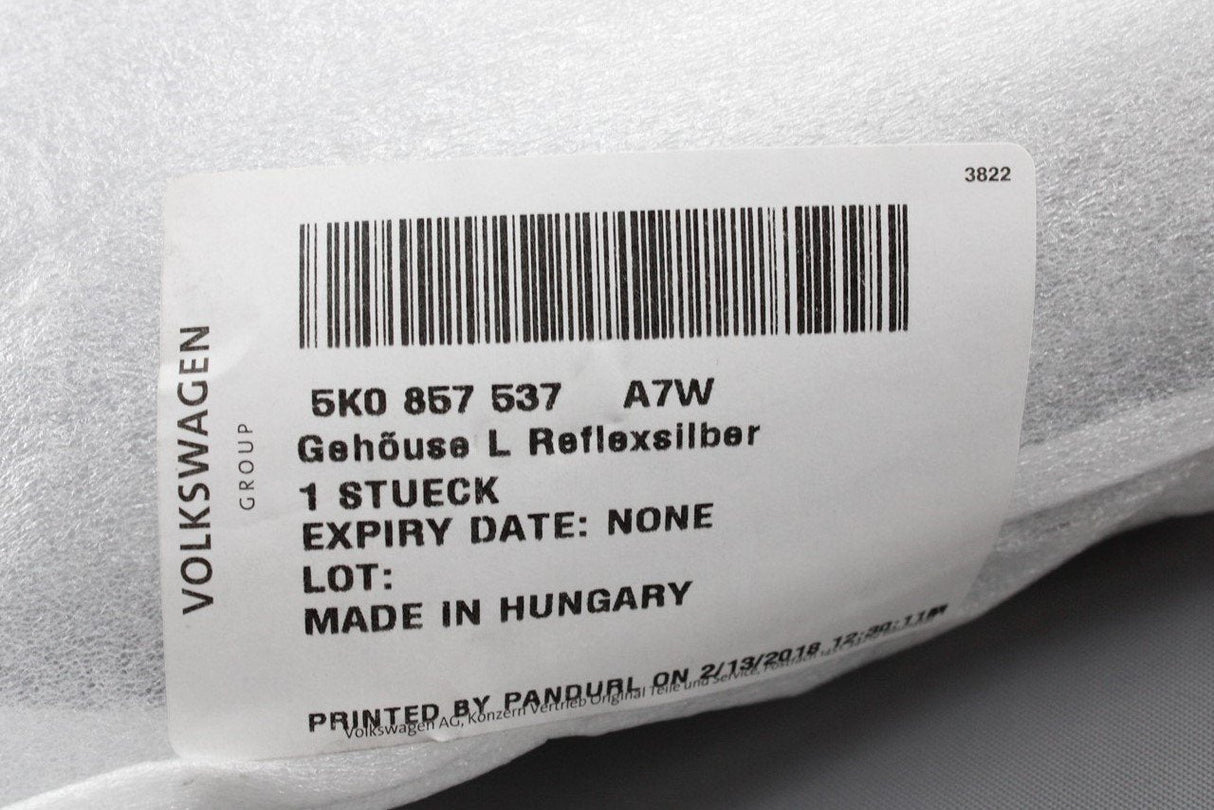 VW Golf MK6 Touran Left wing mirror cap cover silver (LA7W) 5K0857537A7W