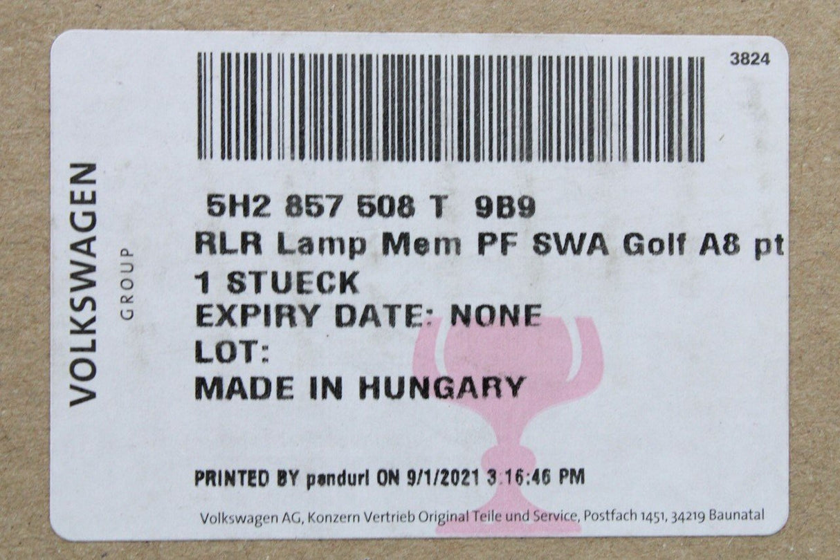 VW Golf MK8 2020-on wing mirror housing right (RHD) 5H2857508T 9B9