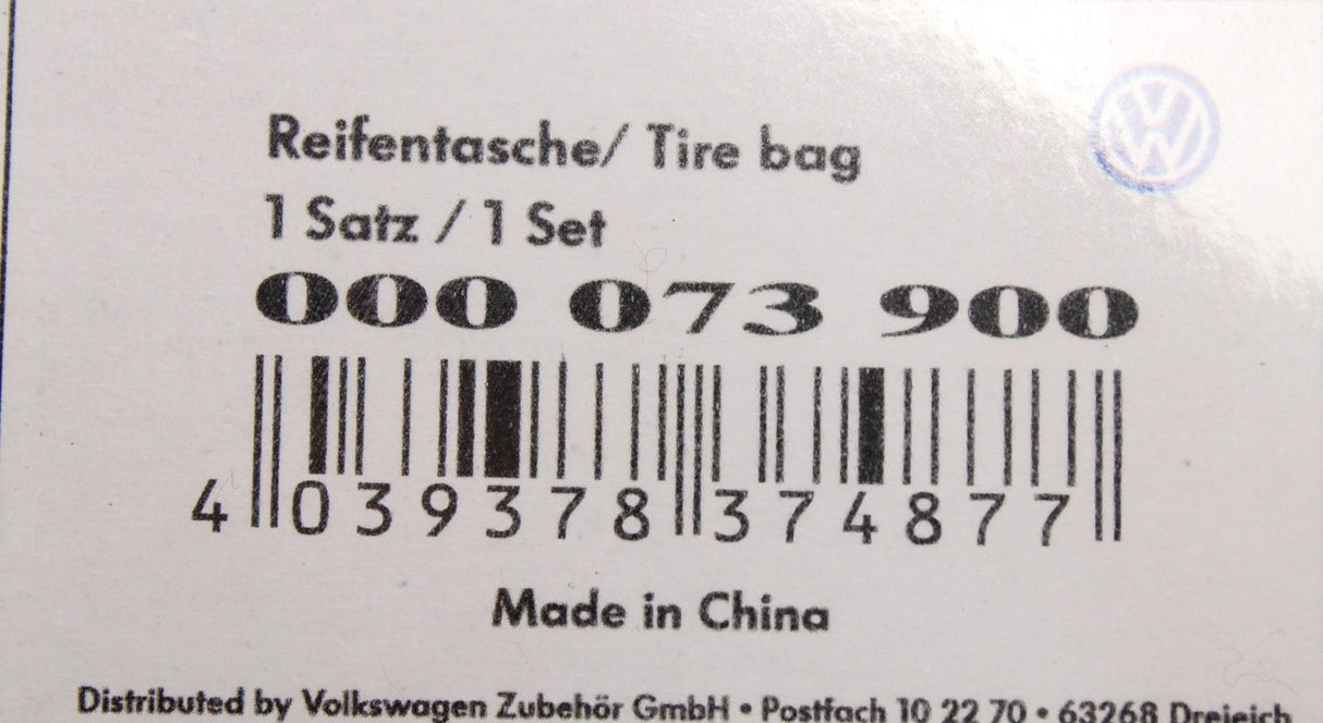 VW alloy wheel storage bags (up to 18 inch wheels) 000073900