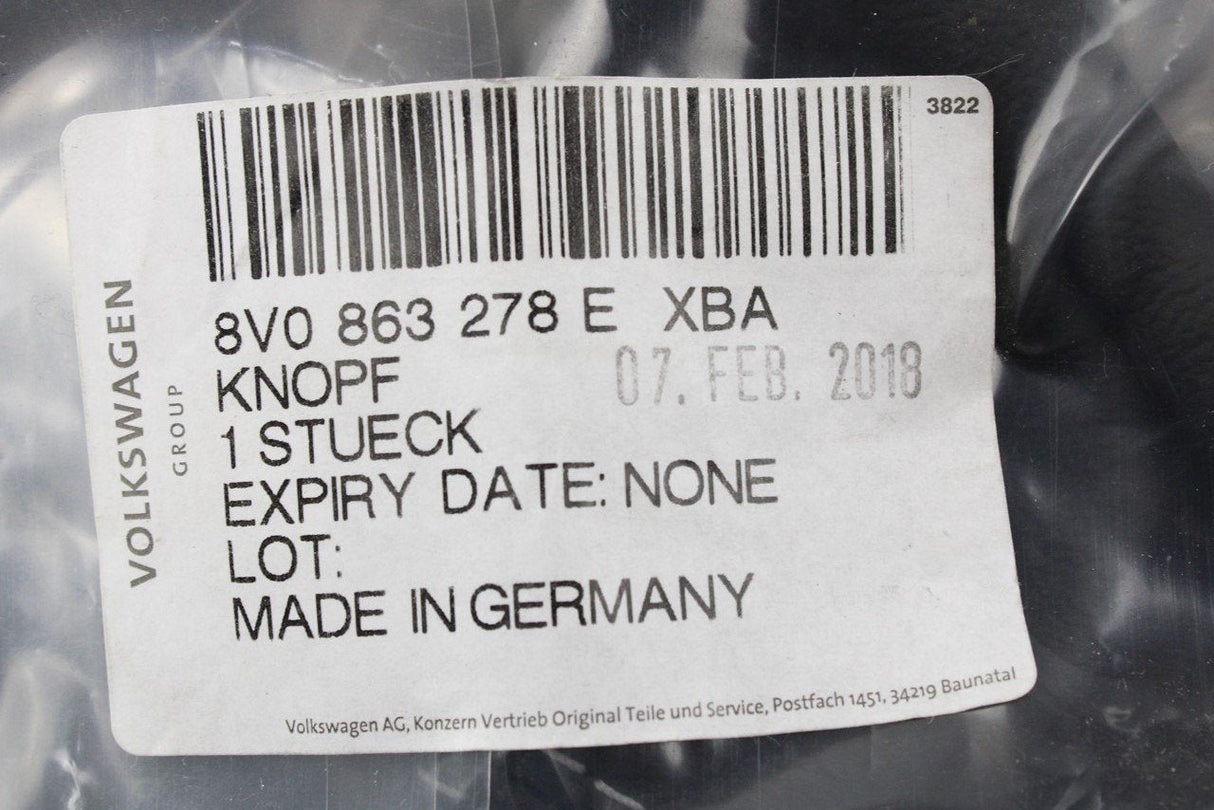 Audi A3 8V 2013-2016 6-Speed gear knob (Black/Silver) 8V0863278E XBA