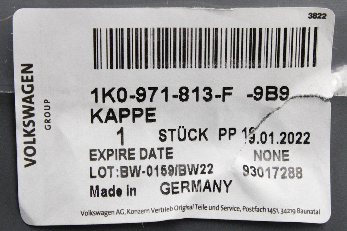 VW Audi Skoda SEAT negative battery terminal cover 1K0971813F 9B9