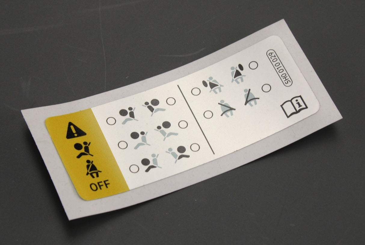 VW airbag deactivation data sticker 5H0010029