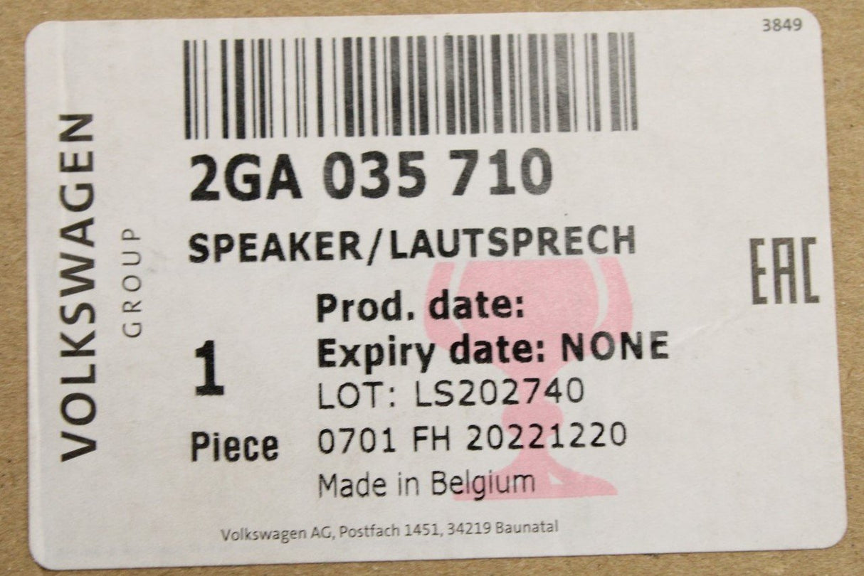 VW Polo AW SEAT Arona 2018-on wide-band speaker (rear door) 2GA035710