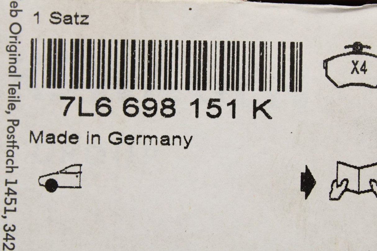 VW Touareg 2013-2018 brake pads set (front) 7L6698151K