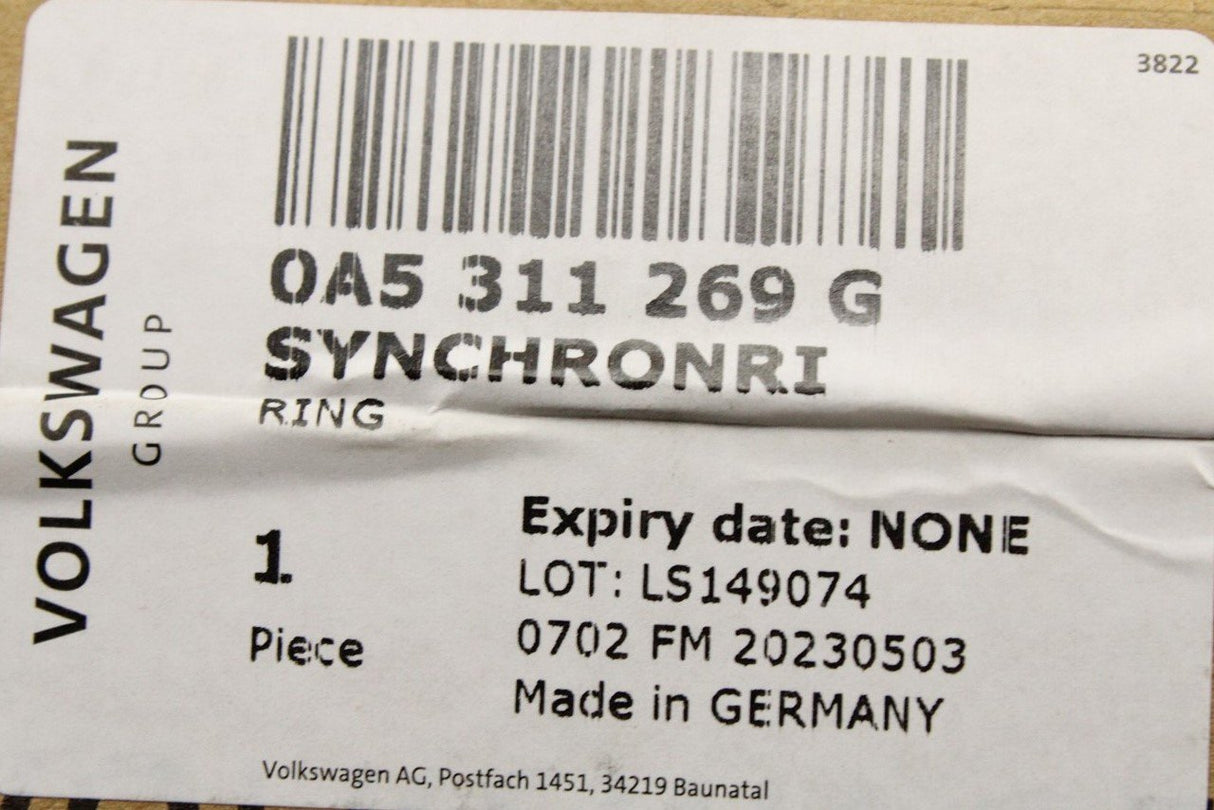VW Audi Skoda SEAT MQ350 synchroniser ring (4th gear) 0A5311269G