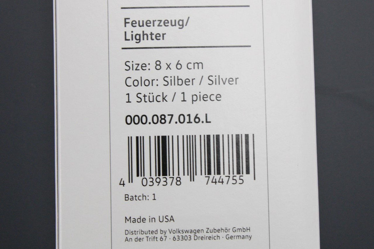 VW accessory Zippo lighter with gift-box 000087016L