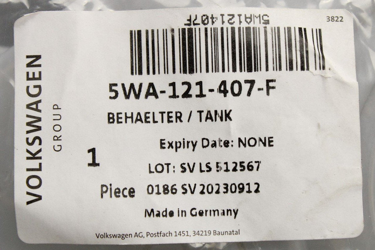 VW Golf MK8 Tiguan Audi A3 Skoda SEAT coolant reservoir tank 5WA121407F