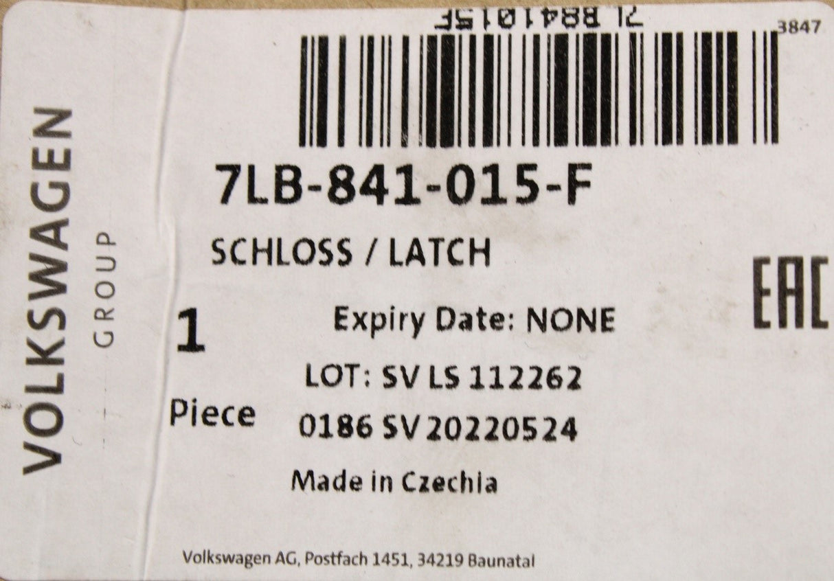 VW Transporter T6.1 2020-on sliding door lock (left) 7LB841015F