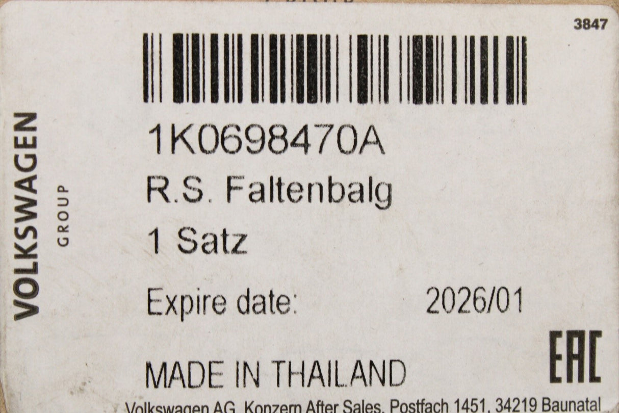 VW Audi Skoda SEAT brake caliper guide pin sleeves & bolts 1K0698470A